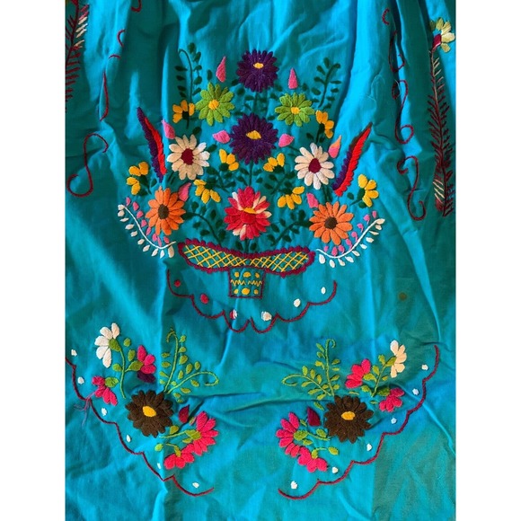 Vintage Mexican Fiesta Dress Sz Small -Med. Cotton 1960’s - Picture 2 of 11